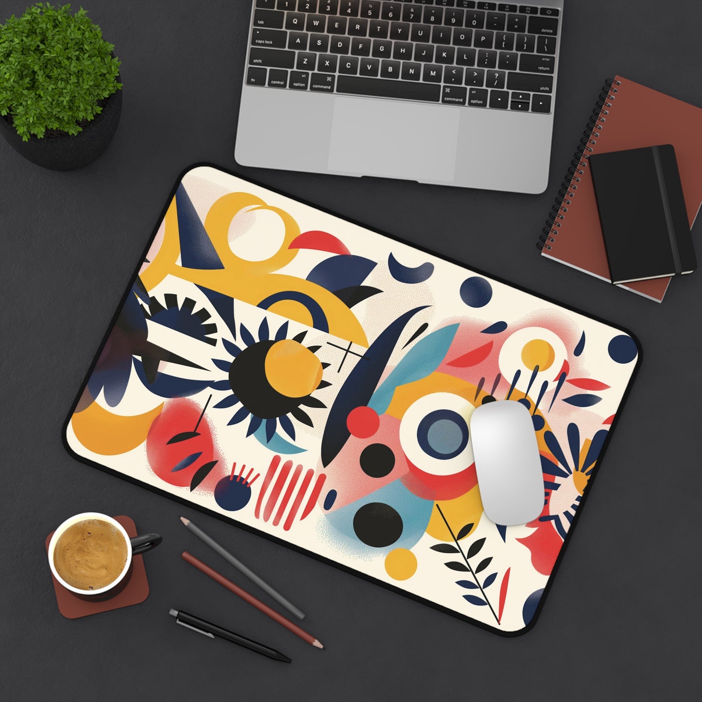 Abstract Modern Art Desk Mat | Neoprene Mouse Pad | Anti-Slip Office Desk Mat | 3 Sizes Available