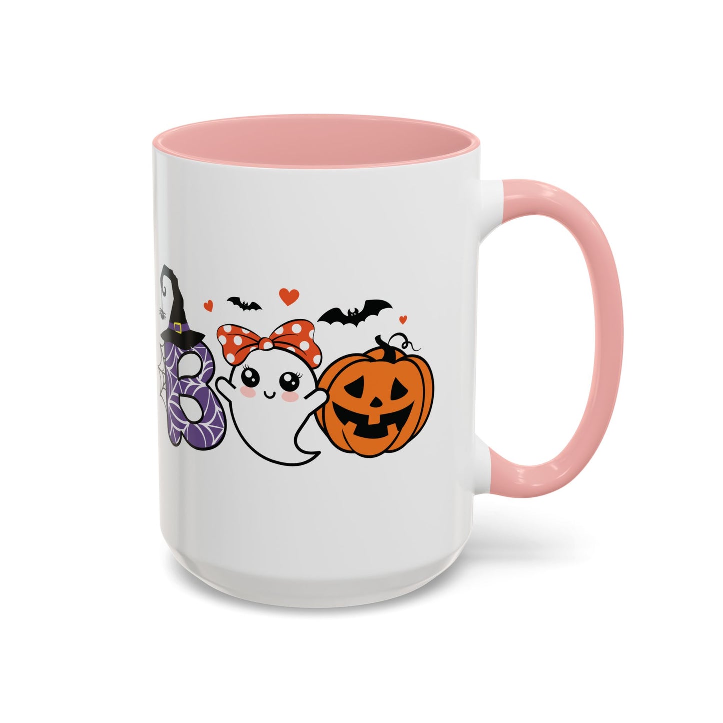 Cute Boo Halloween Mug | 11oz and 15oz Ceramic Coffee Cup | Adorable Ghost, Pumpkin and Witch Hat Design