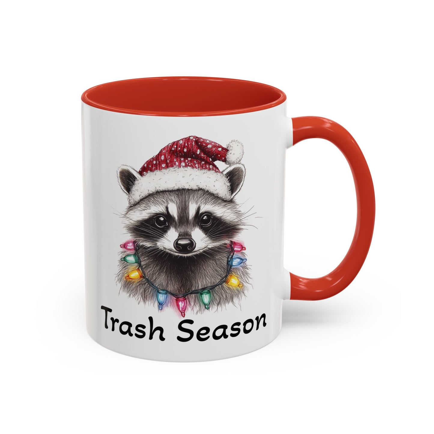 Trash Season Cute Racoon Ceramic Mug - Funny Christmas Raccoon Design - Perfect for Holiday Humor