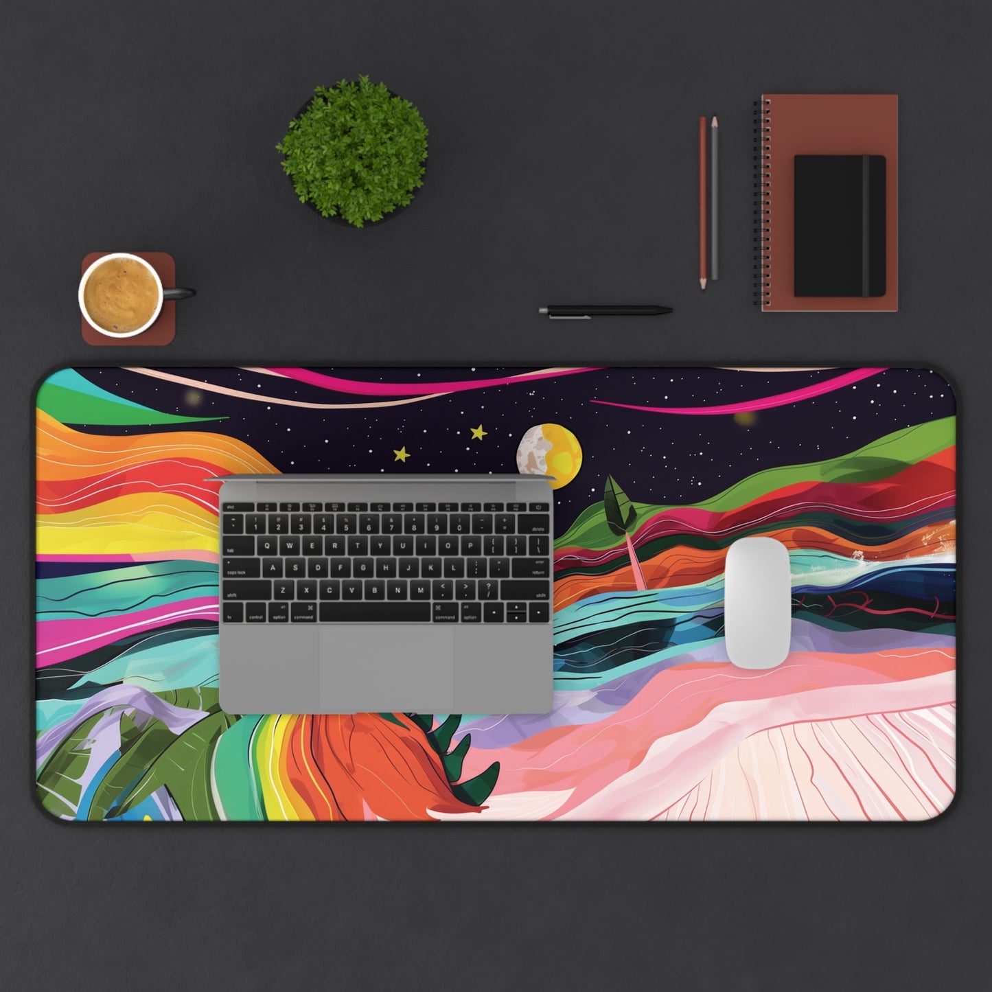 Colorful Landscape Desk Mat | Gaming Mouse Pad | Neoprene | Anti-Slip | 3 Sizes Available