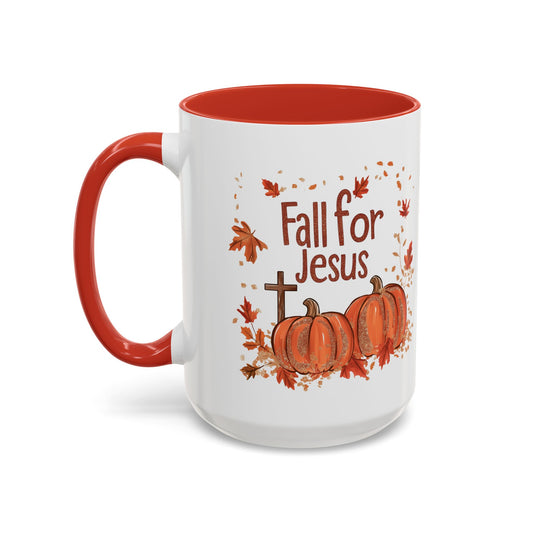 Fall for Jesus Ceramic Mug - Faith-Inspired Autumn Pumpkin Design - Perfect for Fall and Spiritual Reflection