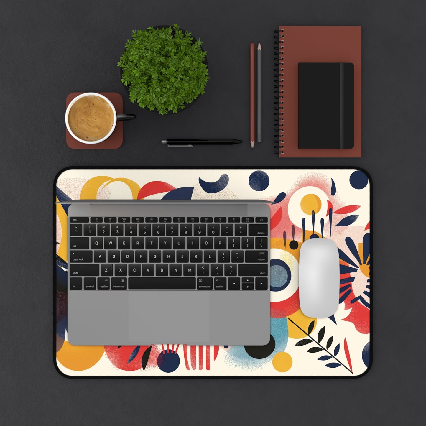 Abstract Modern Art Desk Mat | Neoprene Mouse Pad | Anti-Slip Office Desk Mat | 3 Sizes Available