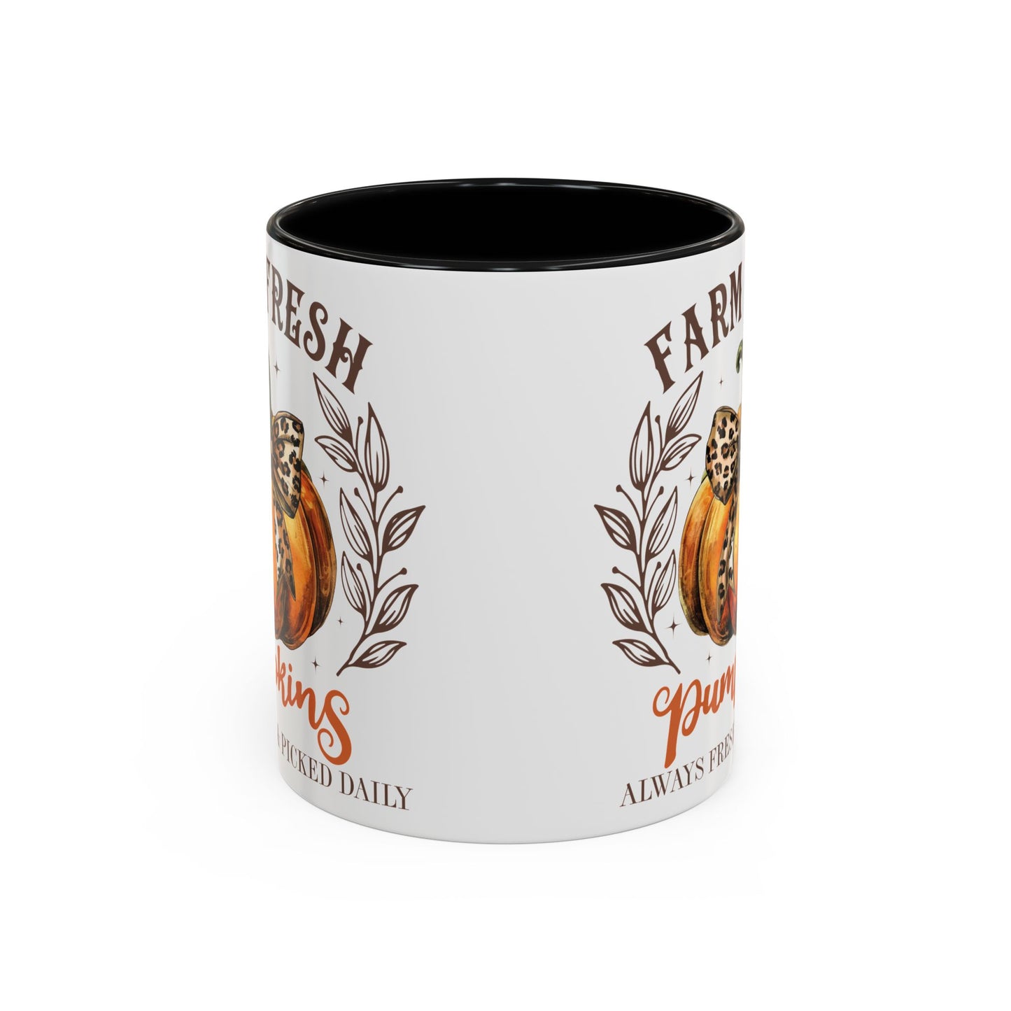 Farm Fresh Pumpkins Fall Mug | 11oz and 15oz Ceramic Coffee Cup | Rustic Autumn Pumpkin Design