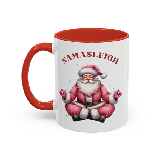 Namasleigh Santa Mug | Yoga Christmas Mug | Funny Holiday Coffee Cup