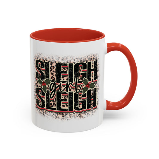 Sleigh Girl Sleigh Mug - Festive Leopard Print Christmas Design - Perfect for Fashionable Holiday Cheer