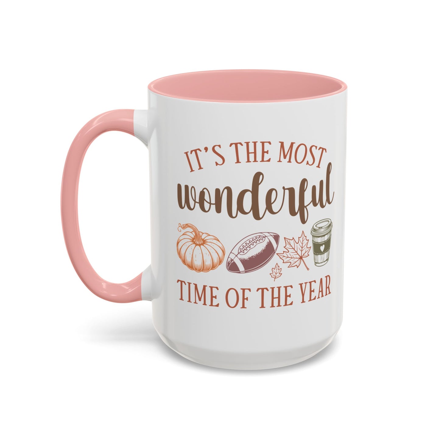 Most Wonderful Time of the Year Fall Mug | 11oz and 15oz Ceramic Coffee Cup | Autumn, Football & Pumpkin Design