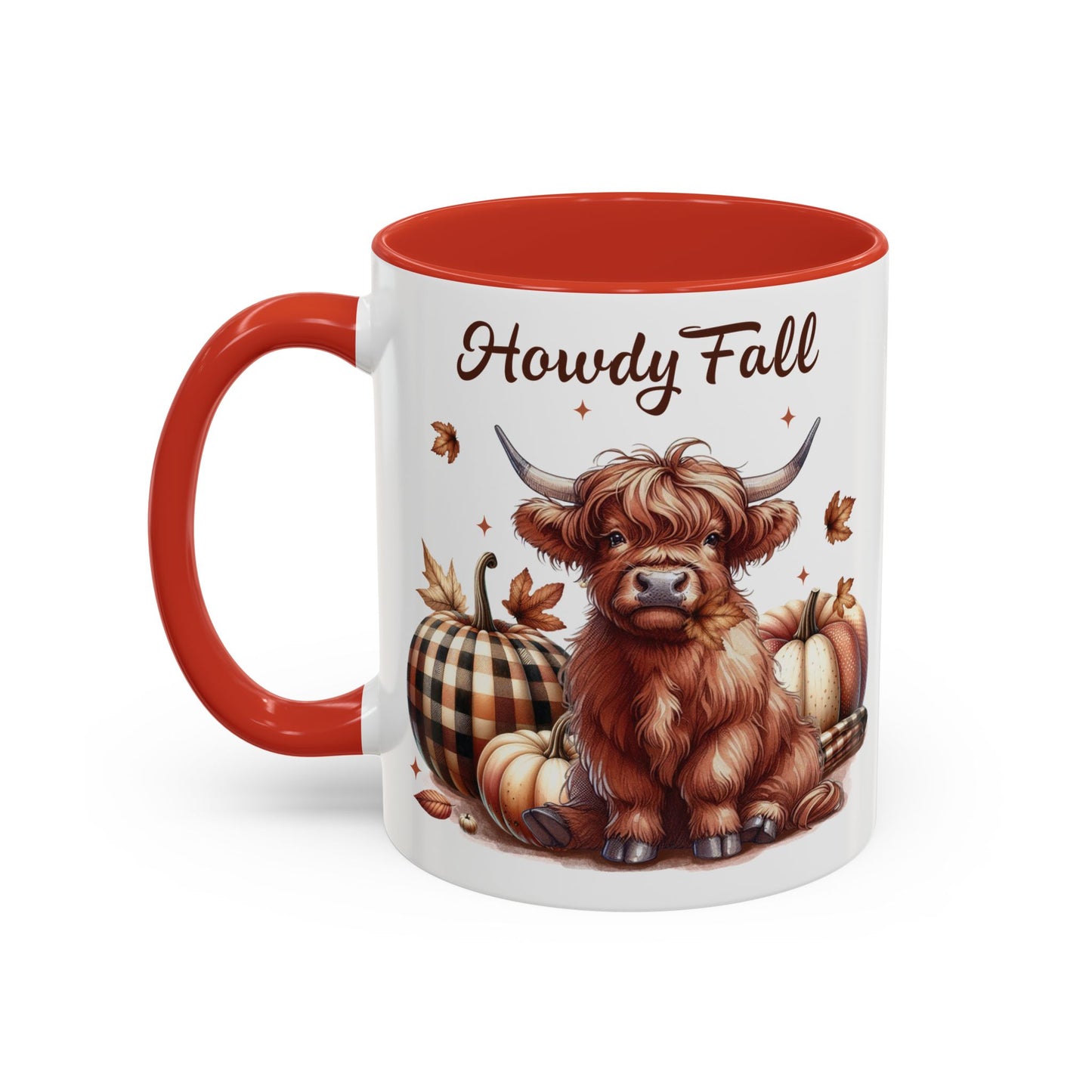 Howdy Fall Mug - Autumn Highland Cow Coffee Mug - White Ceramic Cup with Fall Design - Perfect Seasonal Fall Gift