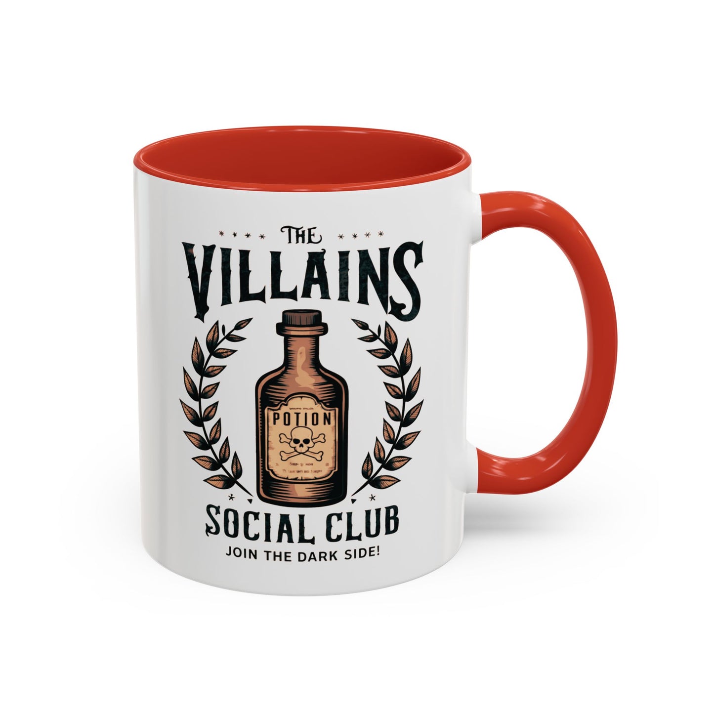 Villains Social Club Mug | Halloween Potion Bottle Design | Join the Dark Side Coffee Mug | Spooky Fall Drinkware