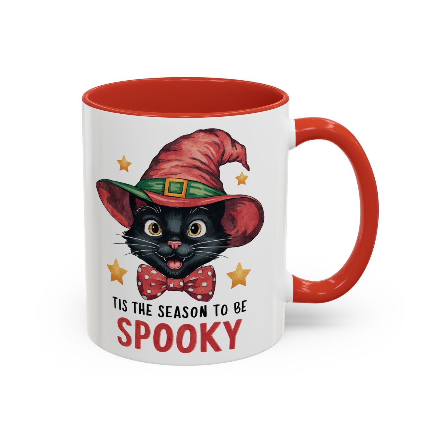 Tis the Season to Be Spooky Black Cat Mug | Halloween Cat in Witch Hat Design | Perfect Halloween Coffee Mug for Cat Lovers