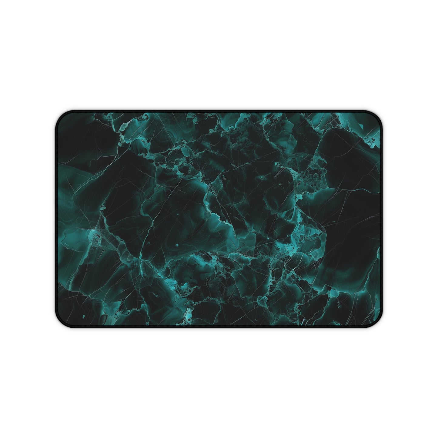 Emerald Marble Desk Mat | Dark Green Swirl Design | Neoprene | Anti-Slip | 3 Sizes | Office Decor