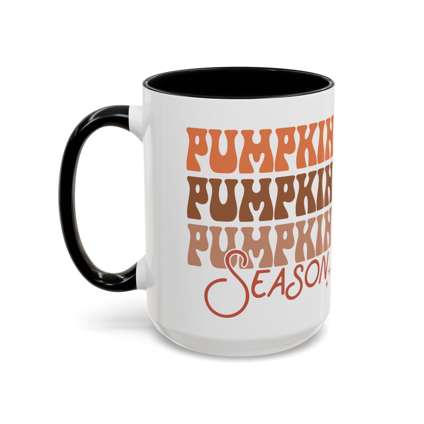 Pumpkin Season Ceramic Mug - 11oz/15oz Fall Coffee Cup | Cozy Autumn Gift | 5 Color Options | Retro Pumpkin Design Mug