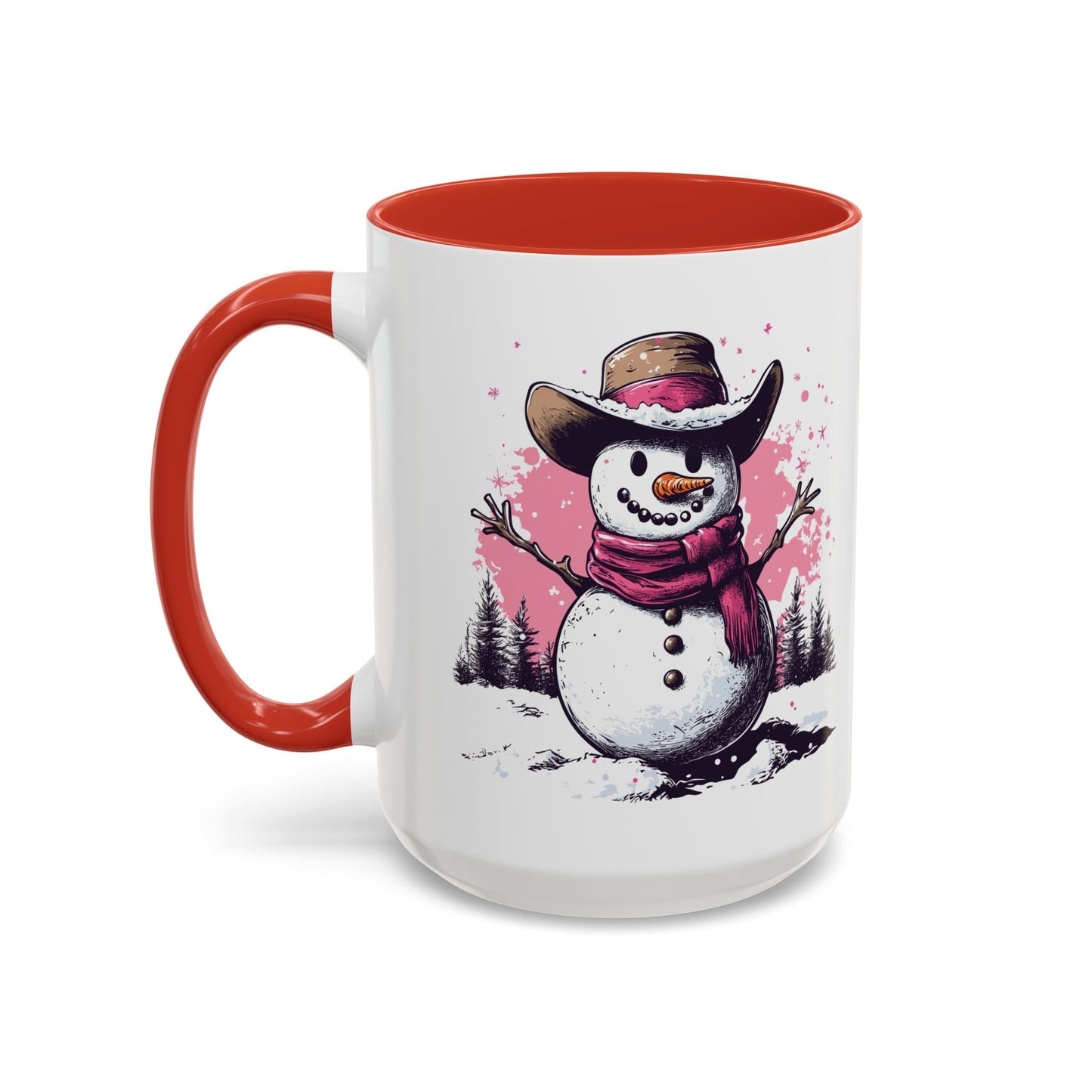 Cowboy Snowman Ceramic Mug - Festive Western Holiday Design - Perfect for Christmas and Winter Fun