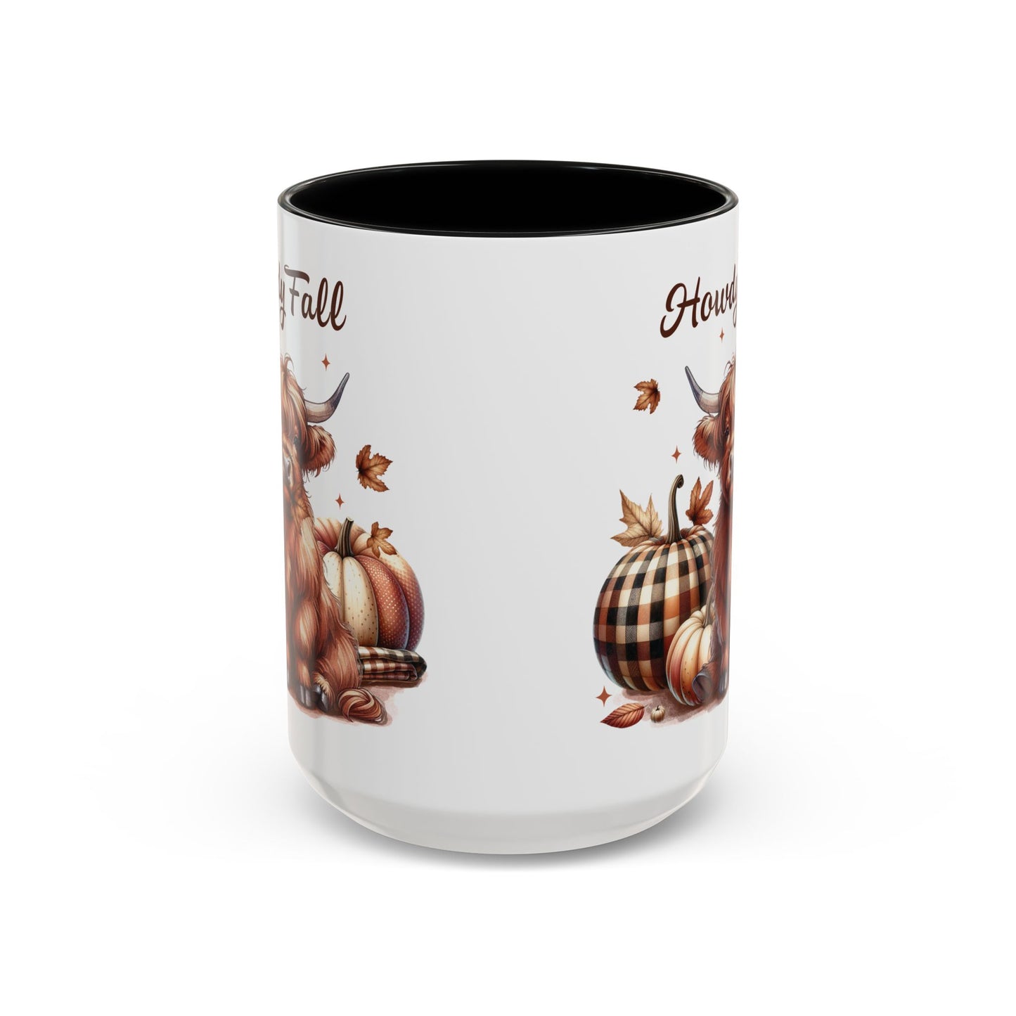 Howdy Fall Mug - Autumn Highland Cow Coffee Mug - White Ceramic Cup with Fall Design - Perfect Seasonal Fall Gift