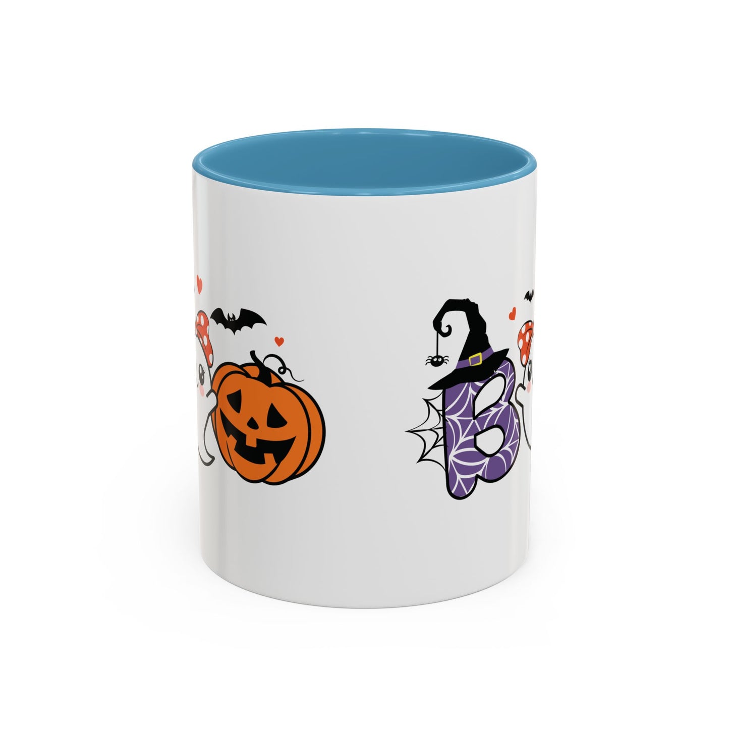 Cute Boo Halloween Mug | 11oz and 15oz Ceramic Coffee Cup | Adorable Ghost, Pumpkin and Witch Hat Design