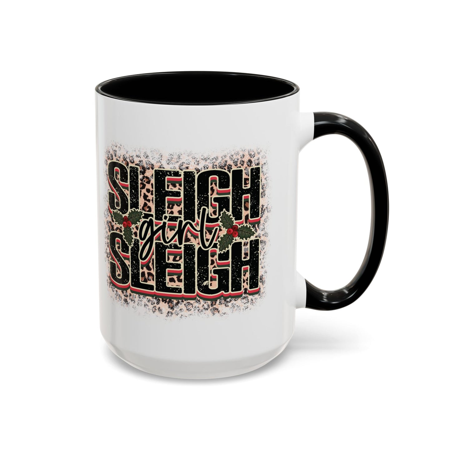 Sleigh Girl Sleigh Mug - Festive Leopard Print Christmas Design - Perfect for Fashionable Holiday Cheer