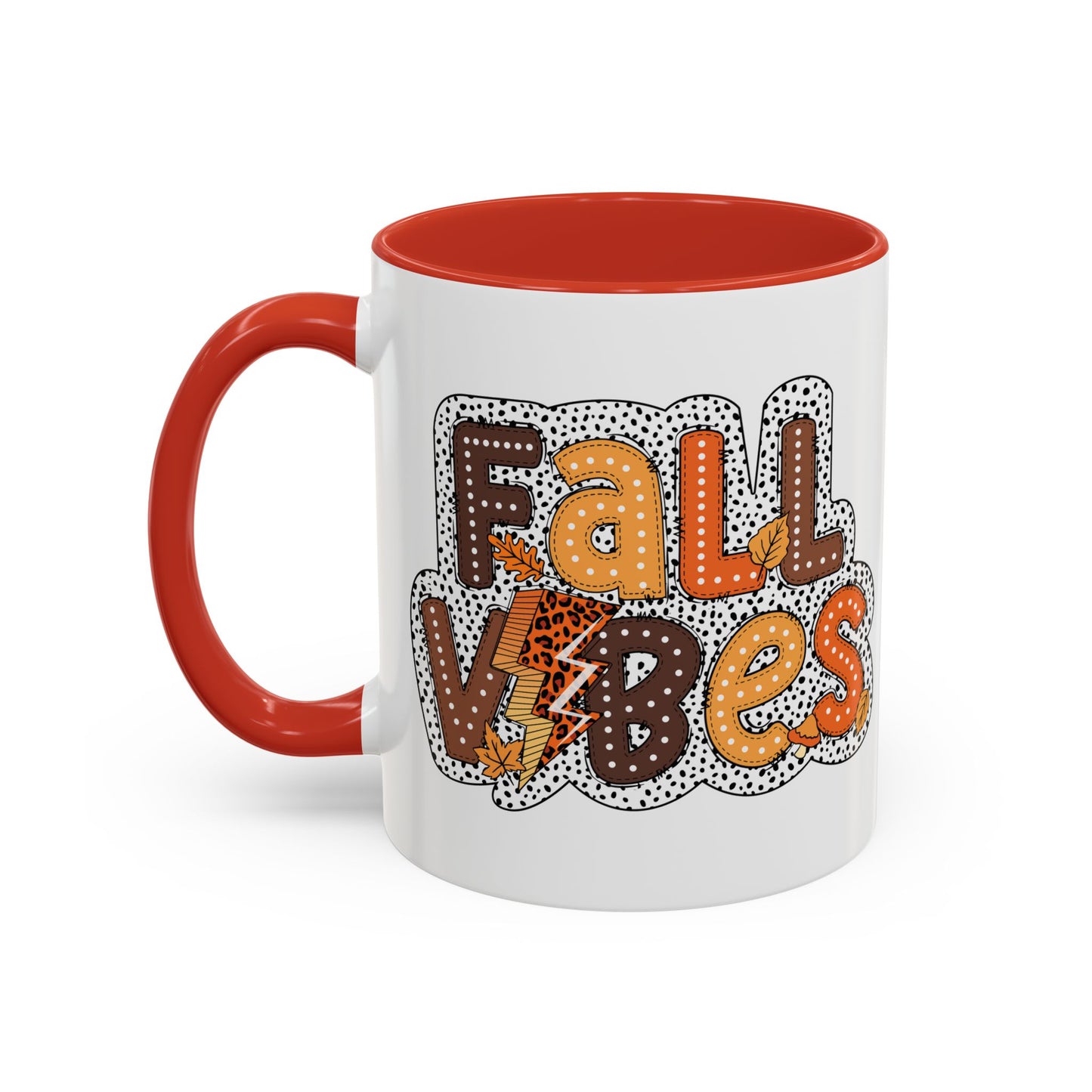 Fall Vibes Autumn Mug | 11oz and 15oz Ceramic Coffee Cup | Cozy and Colorful Fall Design