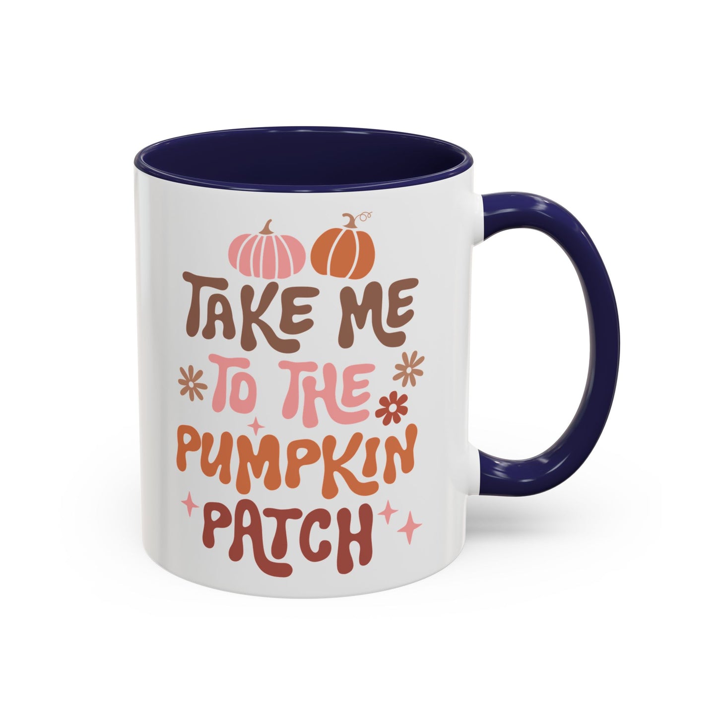 Take Me to the Pumpkin Patch Fall Mug | 11oz and 15oz Ceramic Coffee Cup | Retro Autumn Design