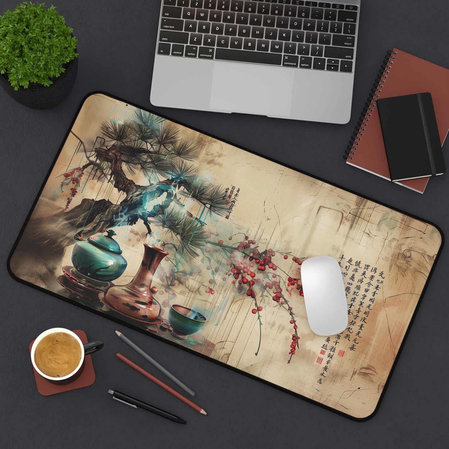 Oriental Art Mousepad, Gaming Mousepad, Large Mousepad, Keyboard Mouse Mat, Desk Pad for Work Game Home XL 3 Sizes