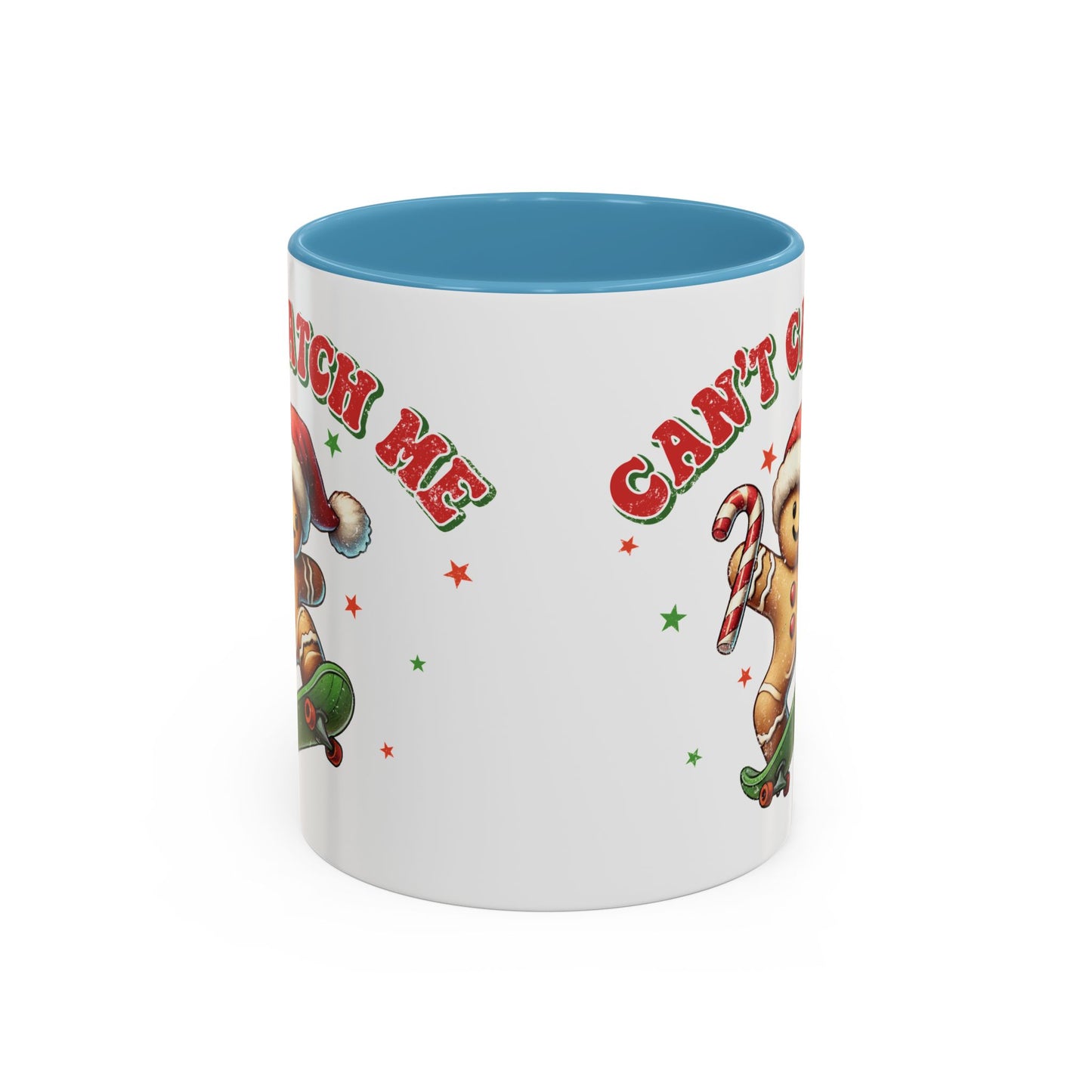 Can't Catch Me Gingerbread Mug - Fun Holiday Skateboarding Gingerbread Design - Perfect for Christmas Cheer