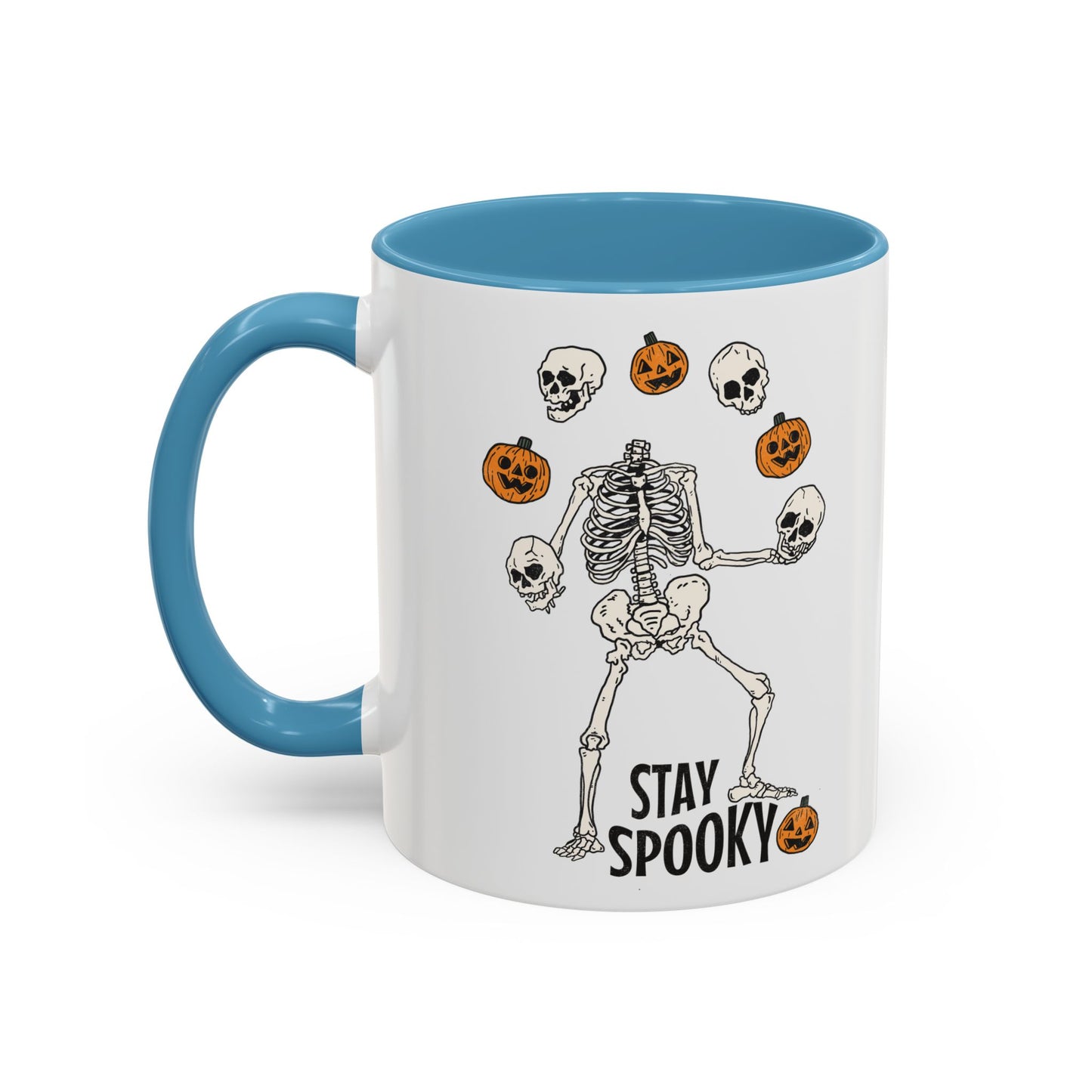 Stay Spooky Halloween Mug | Juggling Skeleton Design | Funny Halloween Coffee Mug | Fall Drinkware