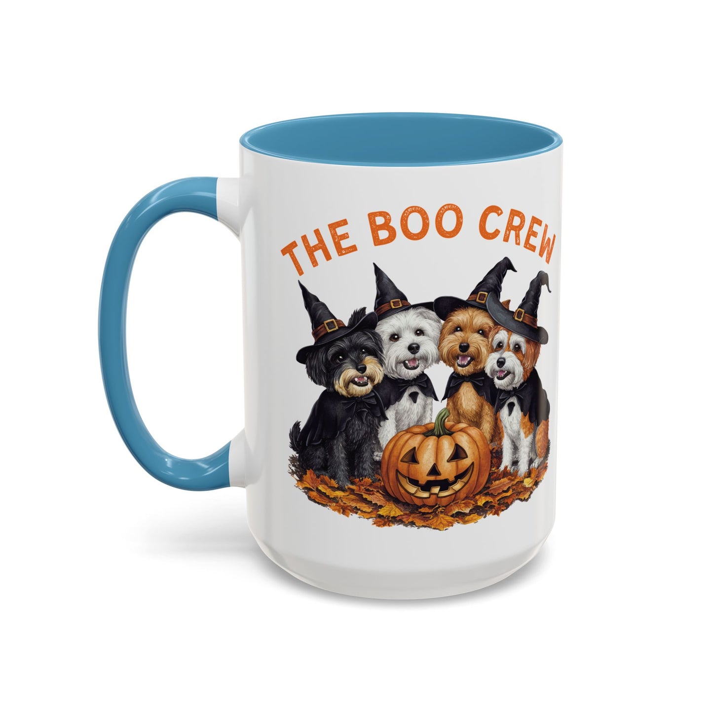 The Boo Crew Halloween Dog Mug | Adorable Dog Pack with Witch Hats | Spooky Fall Coffee Mug | Halloween Gift for Dog Lovers