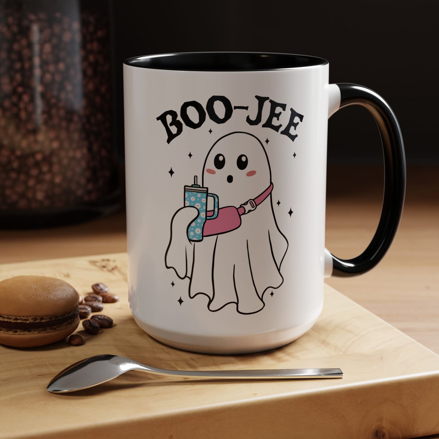 Boo-Jee Halloween Ghost Mug | 11oz and 15oz Ceramic Coffee Cup | Cute and Stylish Design