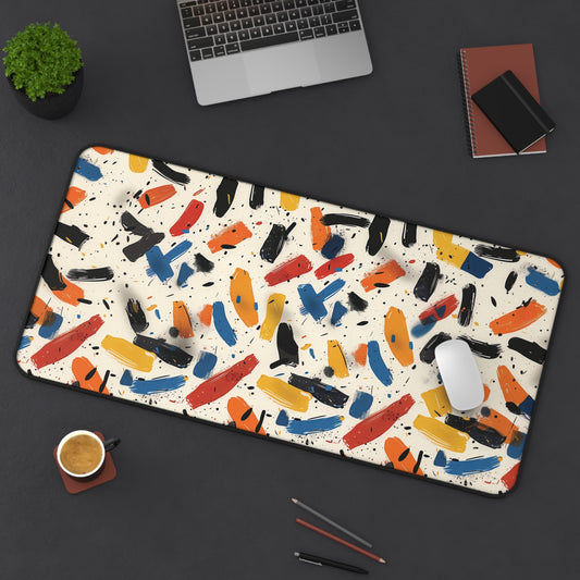 Abstract Brushstroke Desk Mat | Neoprene | Anti-Slip | 3 Sizes