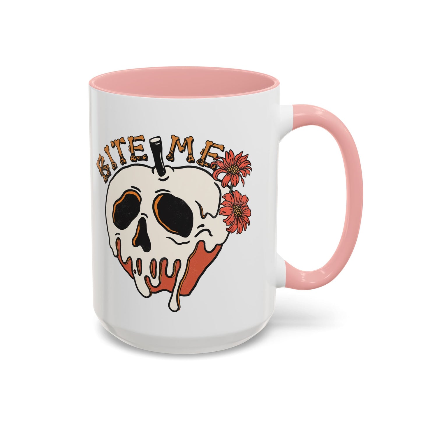 Bite Me Halloween Mug | Poison Apple Skull Design | Spooky Coffee Mug | Fall Drinkware | Gothic Gift Idea