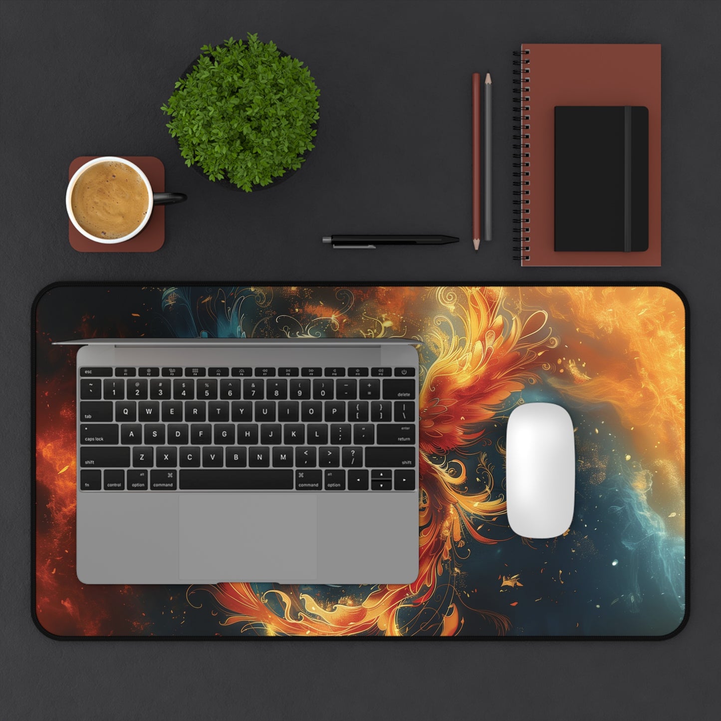 Phoenix Fire and Ice Mousepad, Gaming Mousepad, Large Mousepad, Keyboard Mouse Mat, Desk Pad for Work Game Home XL 3 Sizes