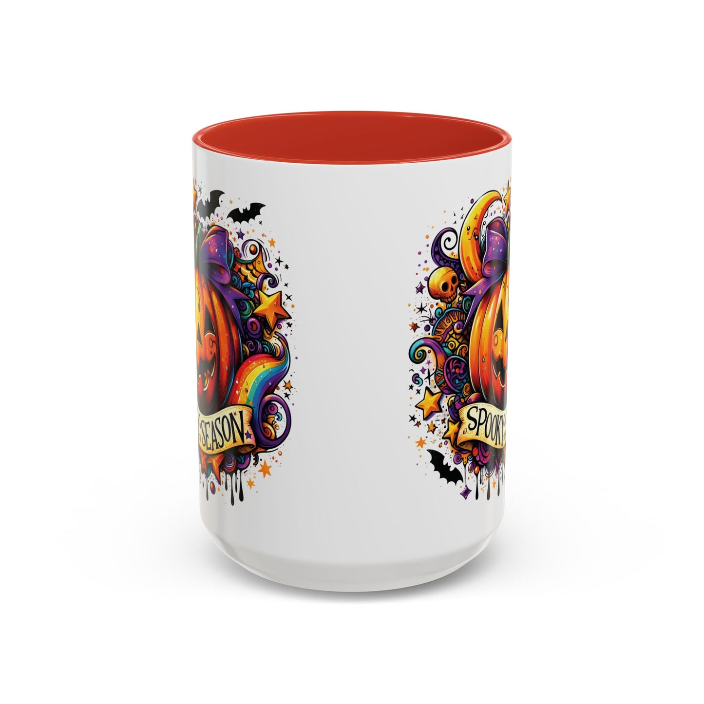 Spooky Season Halloween Mug | Colorful Pumpkin Design | 11oz and 15oz Ceramic Coffee Cup