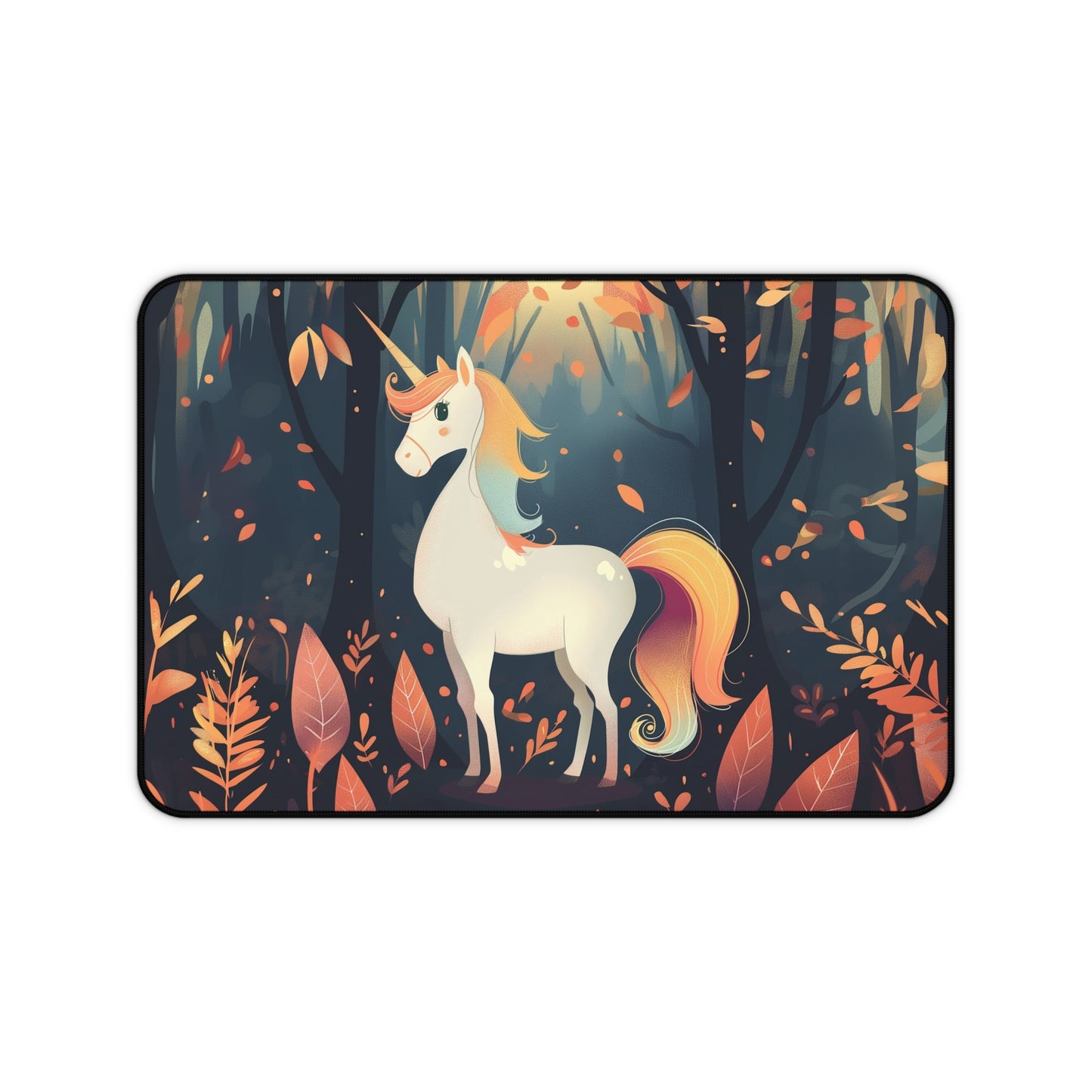 Cute Unicorn Forest Desk Mat | Enchanting Design | Neoprene | Anti-Slip | 3 Sizes