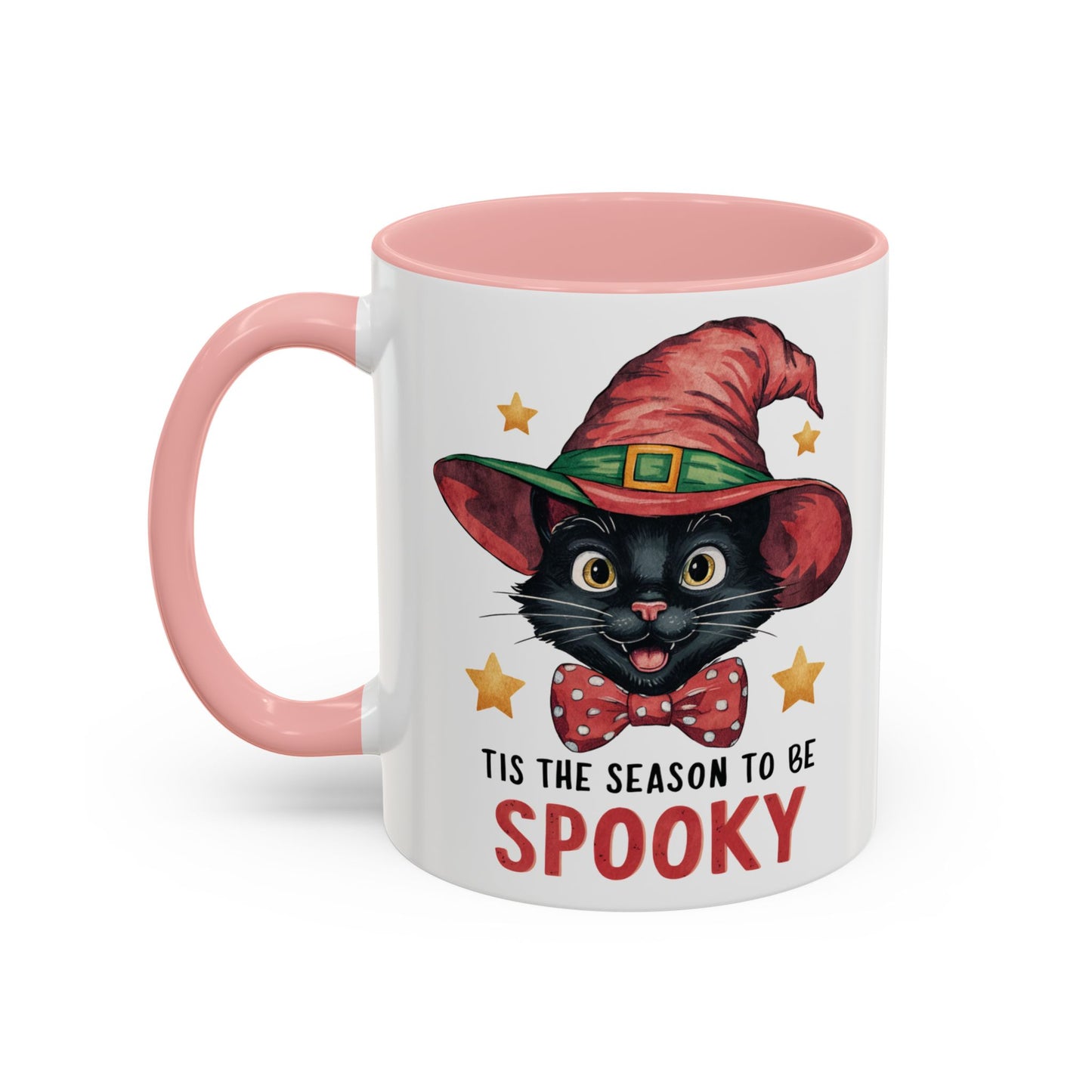 Tis the Season to Be Spooky Black Cat Mug | Halloween Cat in Witch Hat Design | Perfect Halloween Coffee Mug for Cat Lovers