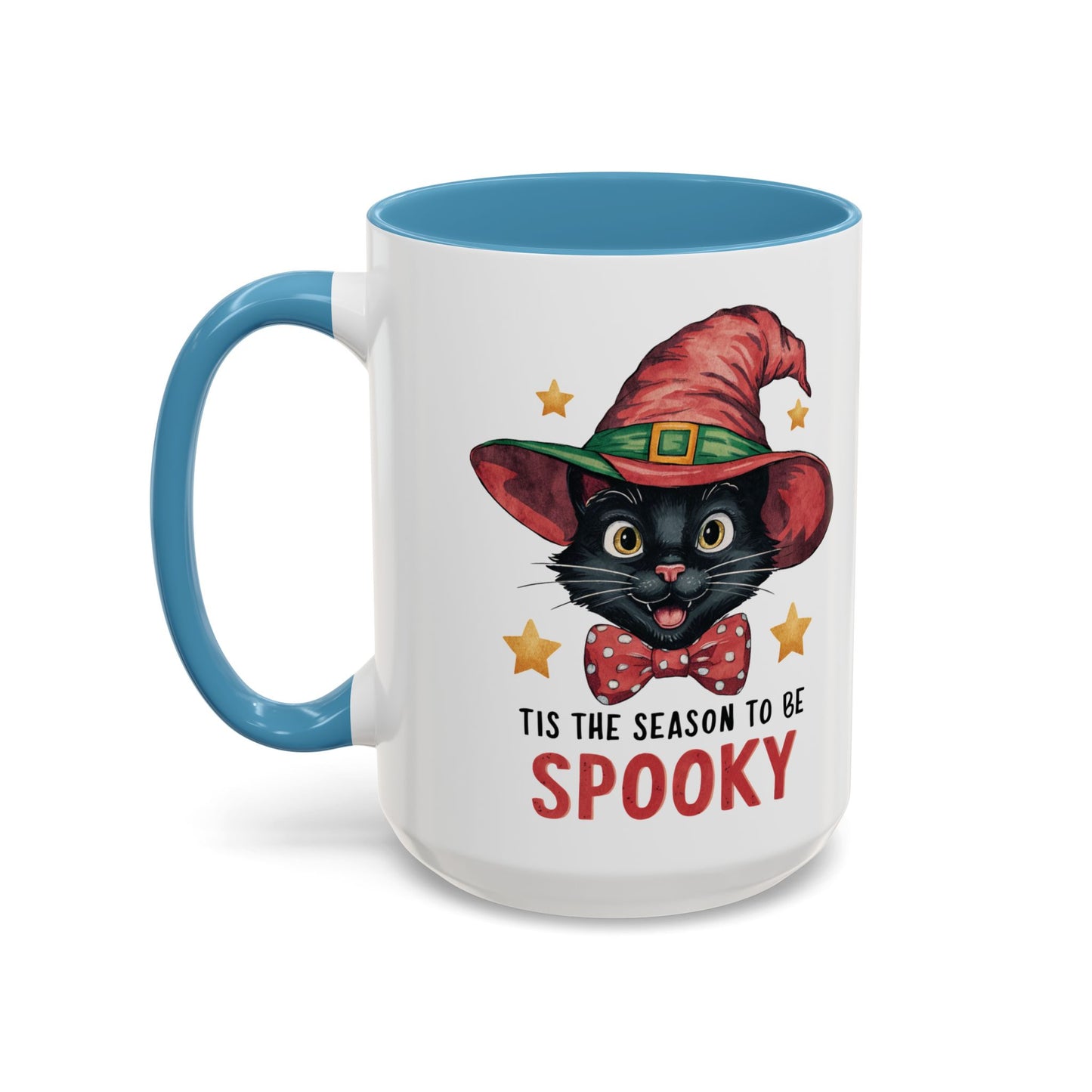 Tis the Season to Be Spooky Black Cat Mug | Halloween Cat in Witch Hat Design | Perfect Halloween Coffee Mug for Cat Lovers