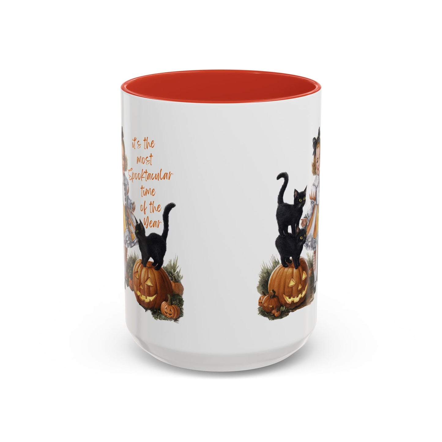 Most Spooktacular Time of the Year Mug | Vintage Halloween Girl with Black Cats and Pumpkins | Halloween Coffee Mug | Fall Drinkware