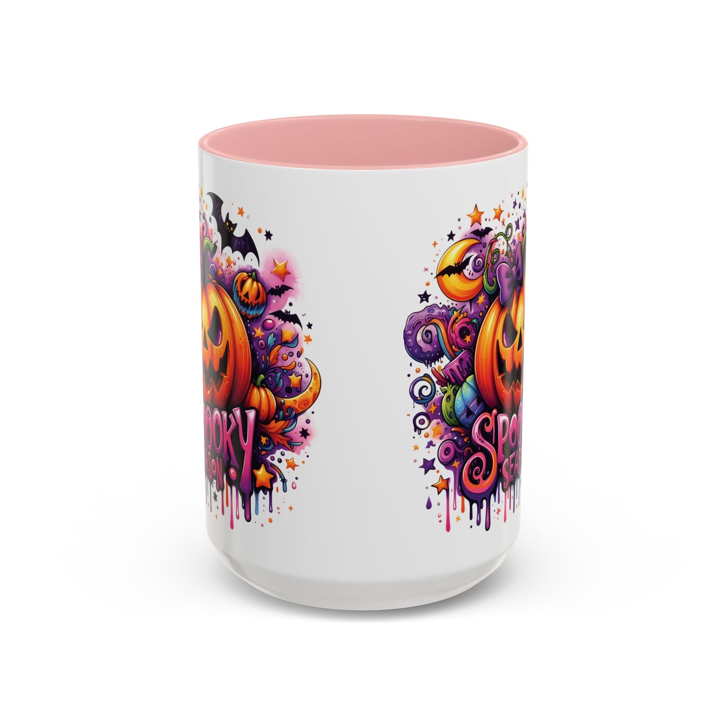 Spooky Season Halloween Mug | Colorful Jack-O'-Lantern Design | 11oz and 15oz Ceramic Coffee Cup