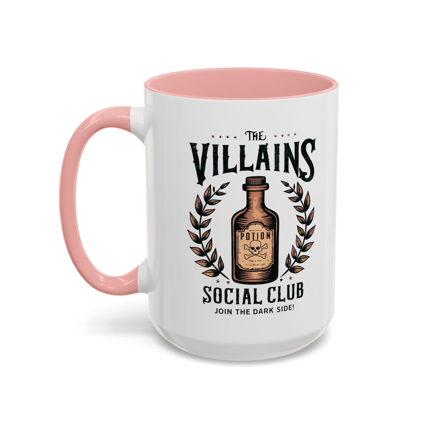 Villains Social Club Mug | Halloween Potion Bottle Design | Join the Dark Side Coffee Mug | Spooky Fall Drinkware