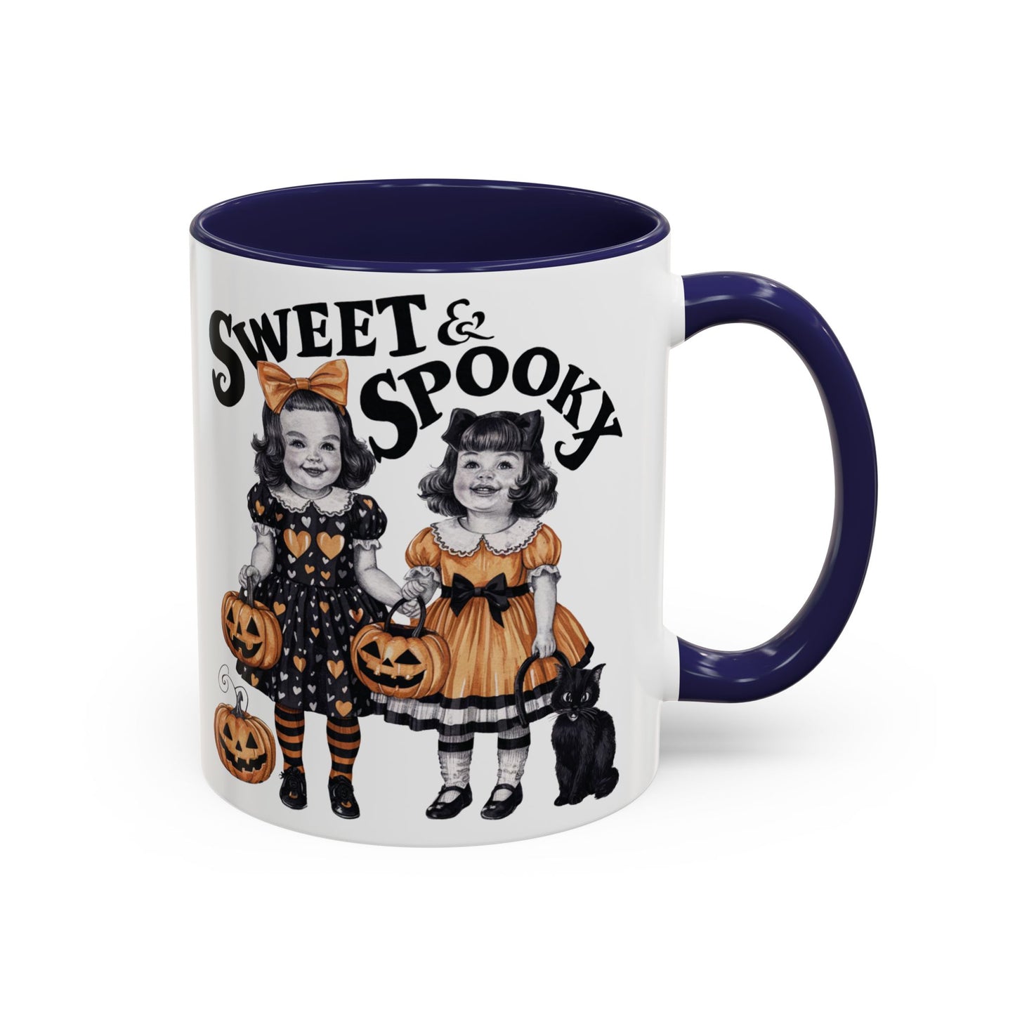 Sweet & Spooky Halloween Mug | Vintage Doll and Pumpkin Design | Cute Halloween Coffee Mug | Fall Drinkware | Trick or Treat Gift