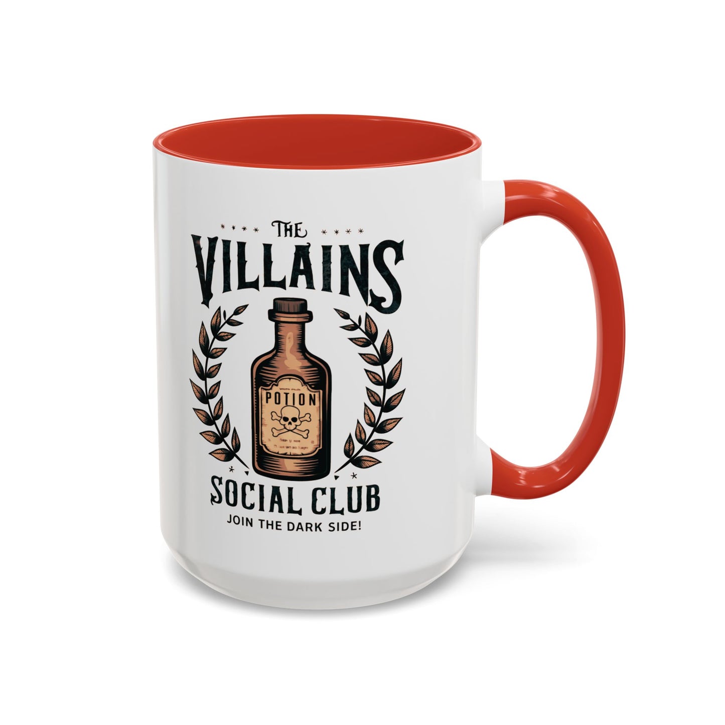 Villains Social Club Mug | Halloween Potion Bottle Design | Join the Dark Side Coffee Mug | Spooky Fall Drinkware