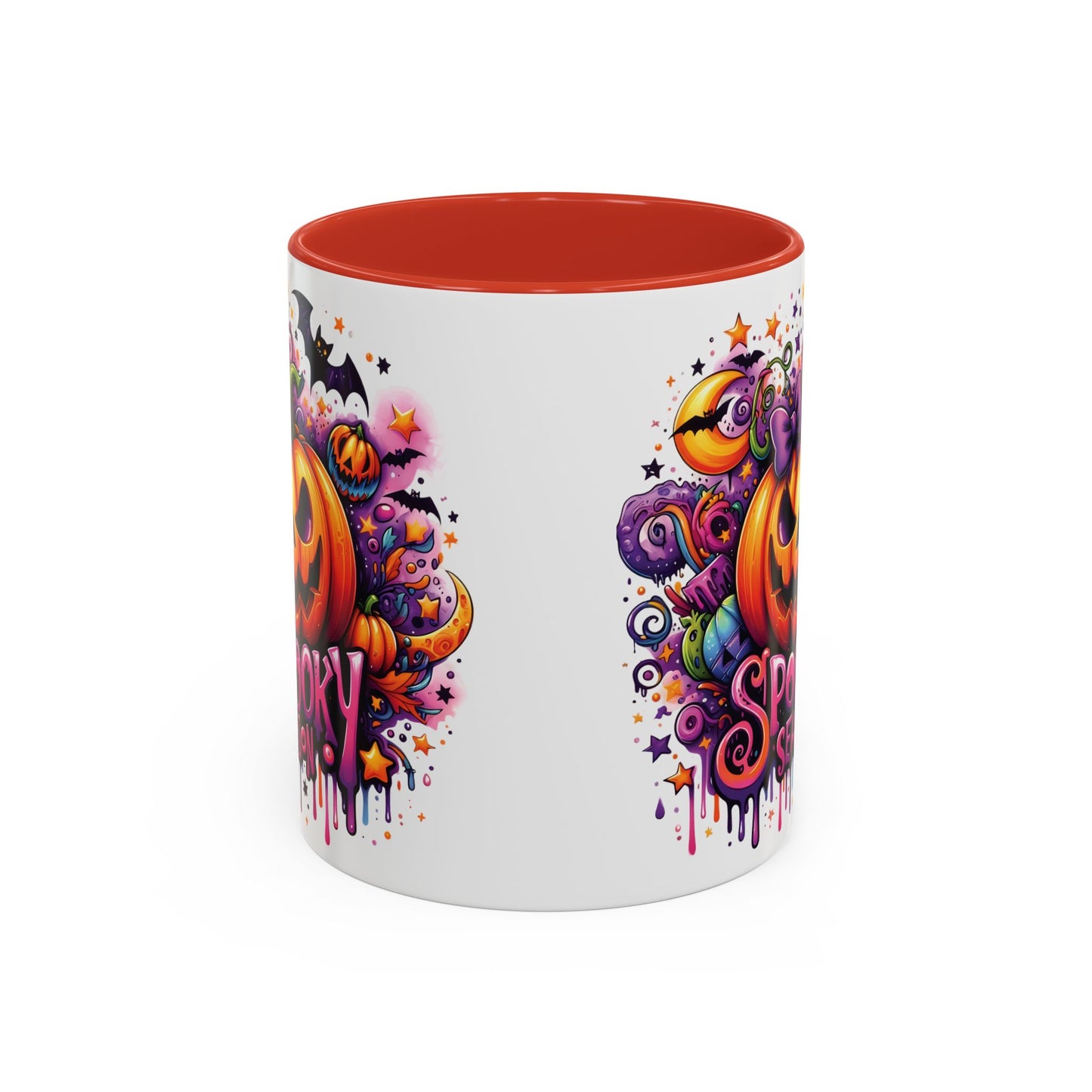 Spooky Season Halloween Mug | Colorful Jack-O'-Lantern Design | 11oz and 15oz Ceramic Coffee Cup