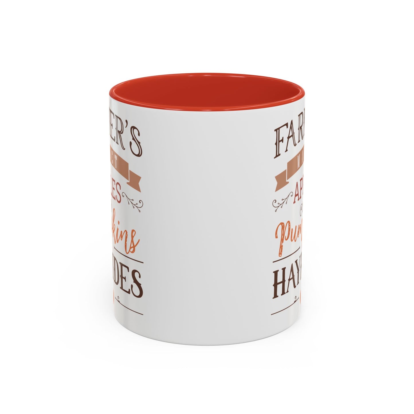 Farmers Market Fall Mug | 11oz and 15oz Ceramic Coffee Cup | Apples, Pumpkins, & Hayrides Autumn Design