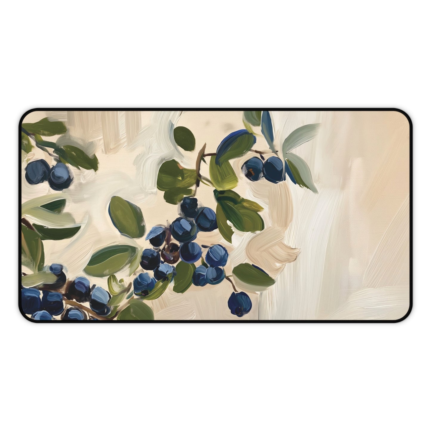 Blueberry Branch Desk Mat | Neoprene Mouse Pad | Anti-Slip Office Desk Mat | 3 Sizes Available