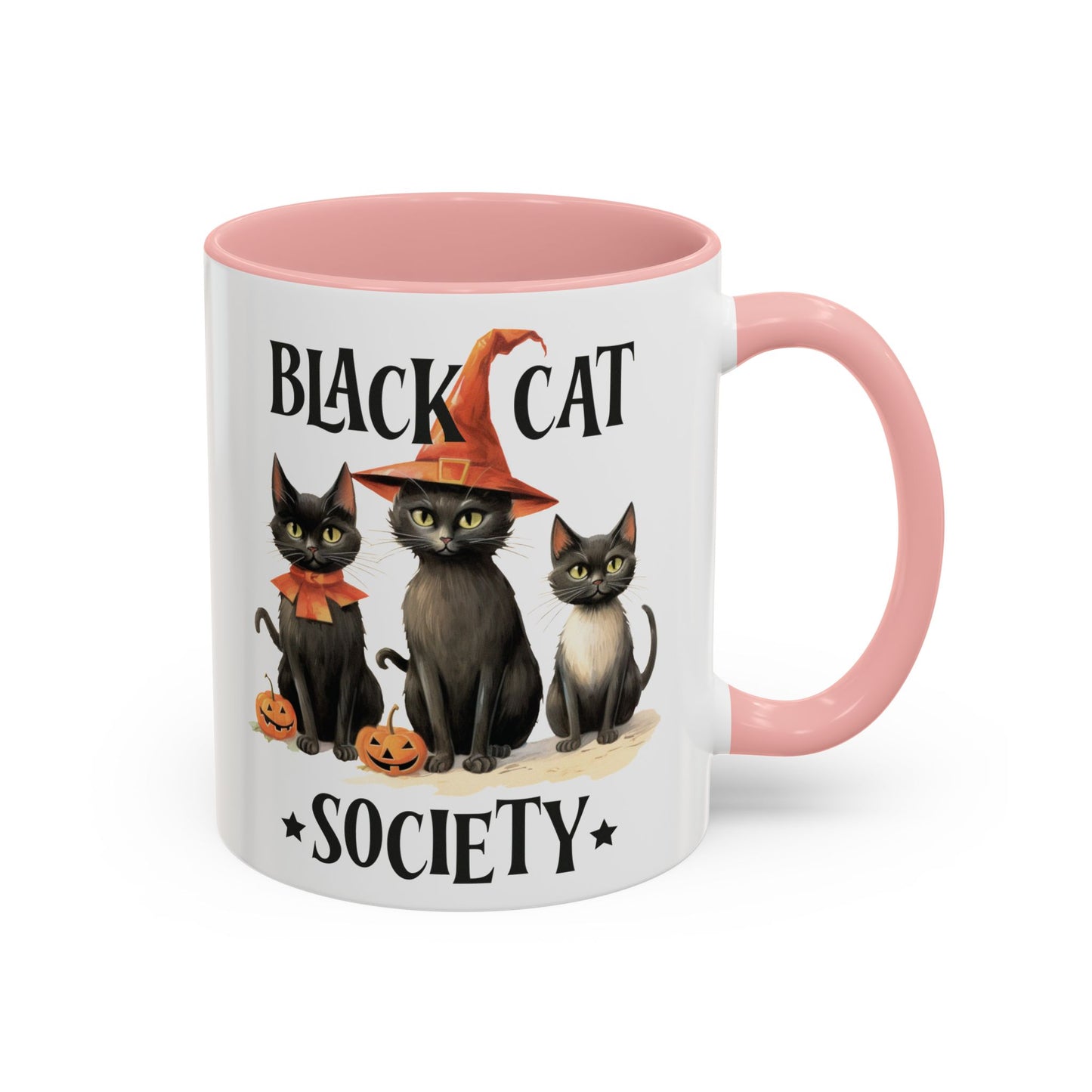 Black Cat Society Halloween Mug | Cute Black Cat Coffee Mug | Halloween Fall Drinkware | Witchy Cat Design