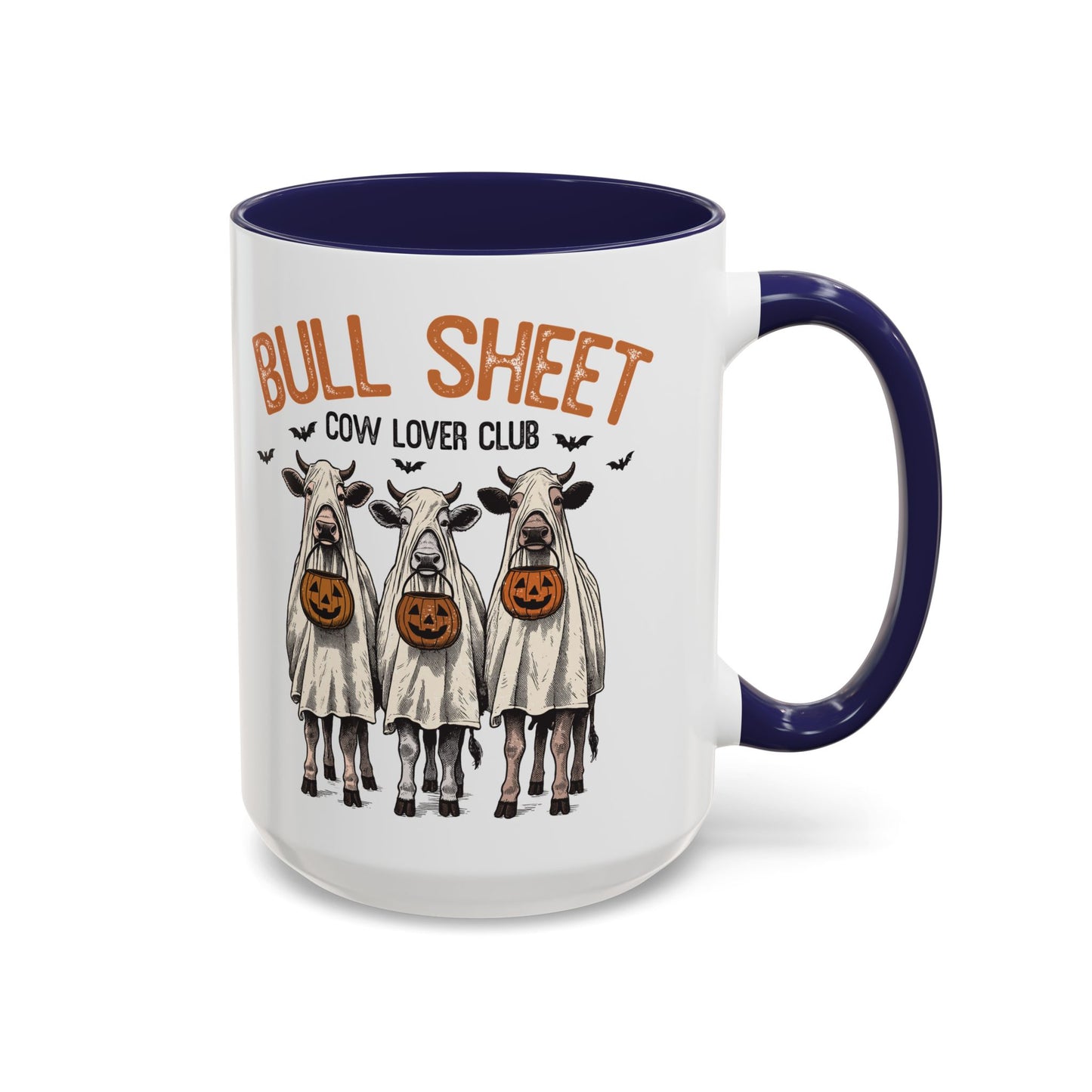 Bull Sheet Cow Lover Club Mug | Halloween Cow Design | Funny Ghost Cows Coffee Cup