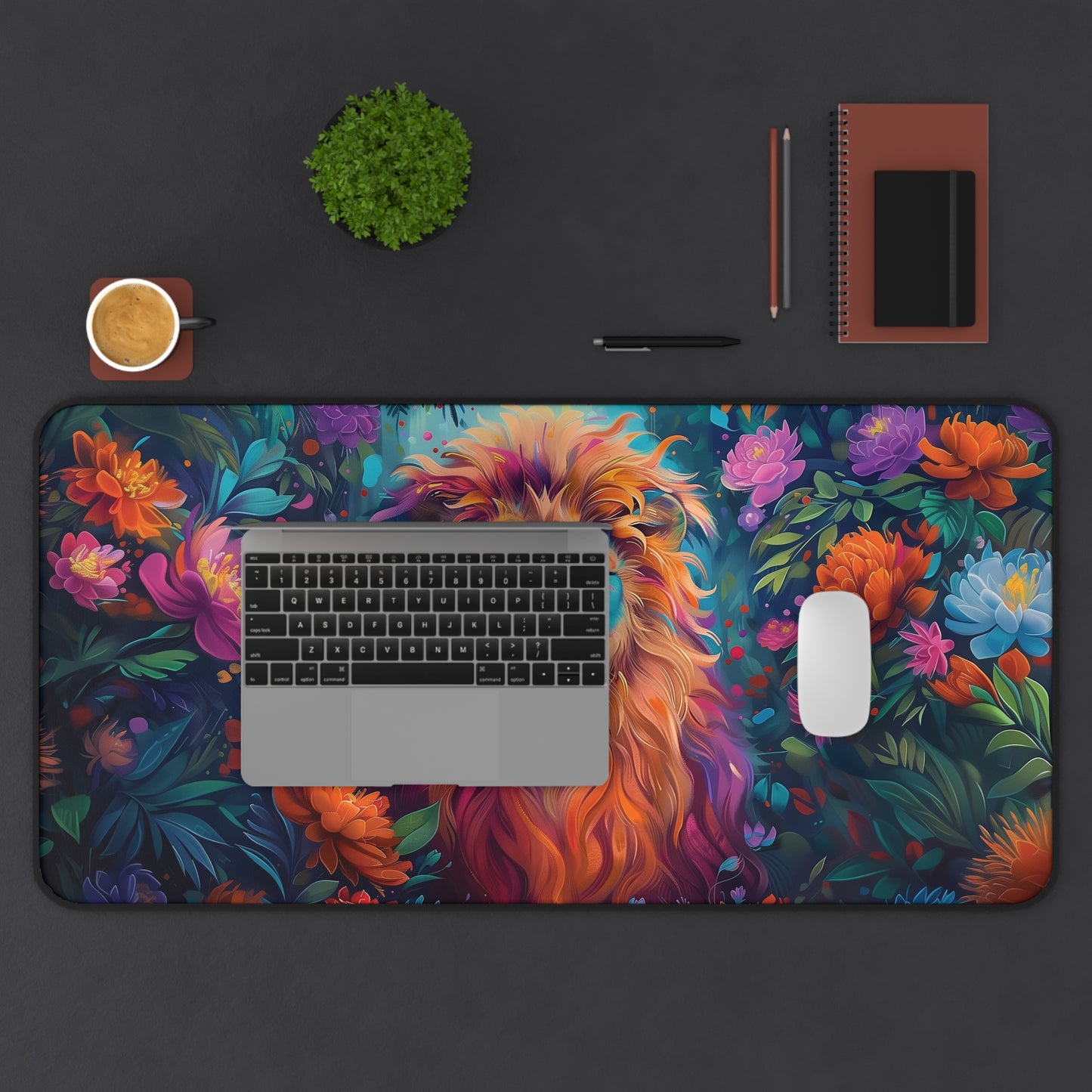 Colorful Lion Desk Mat | Neoprene | Anti-Slip | 3 Sizes