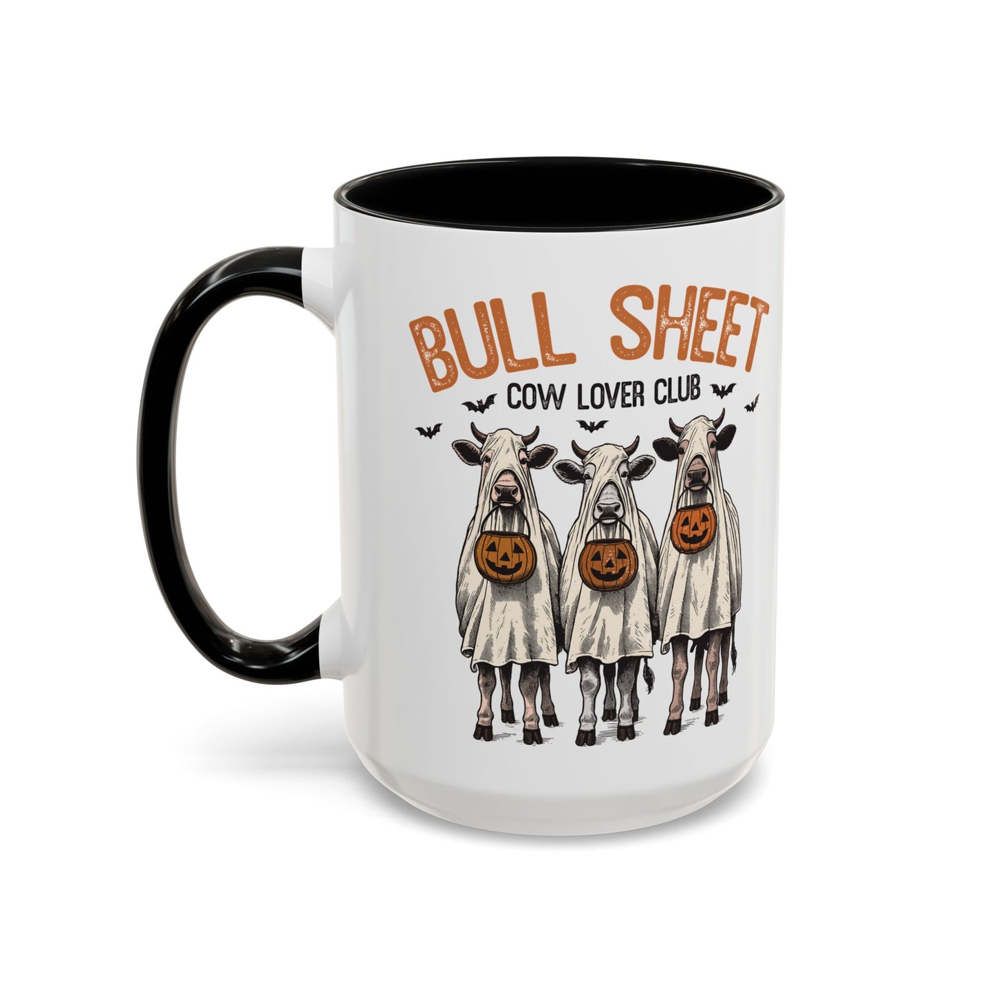 Bull Sheet Cow Lover Club Mug | Halloween Cow Design | Funny Ghost Cows Coffee Cup