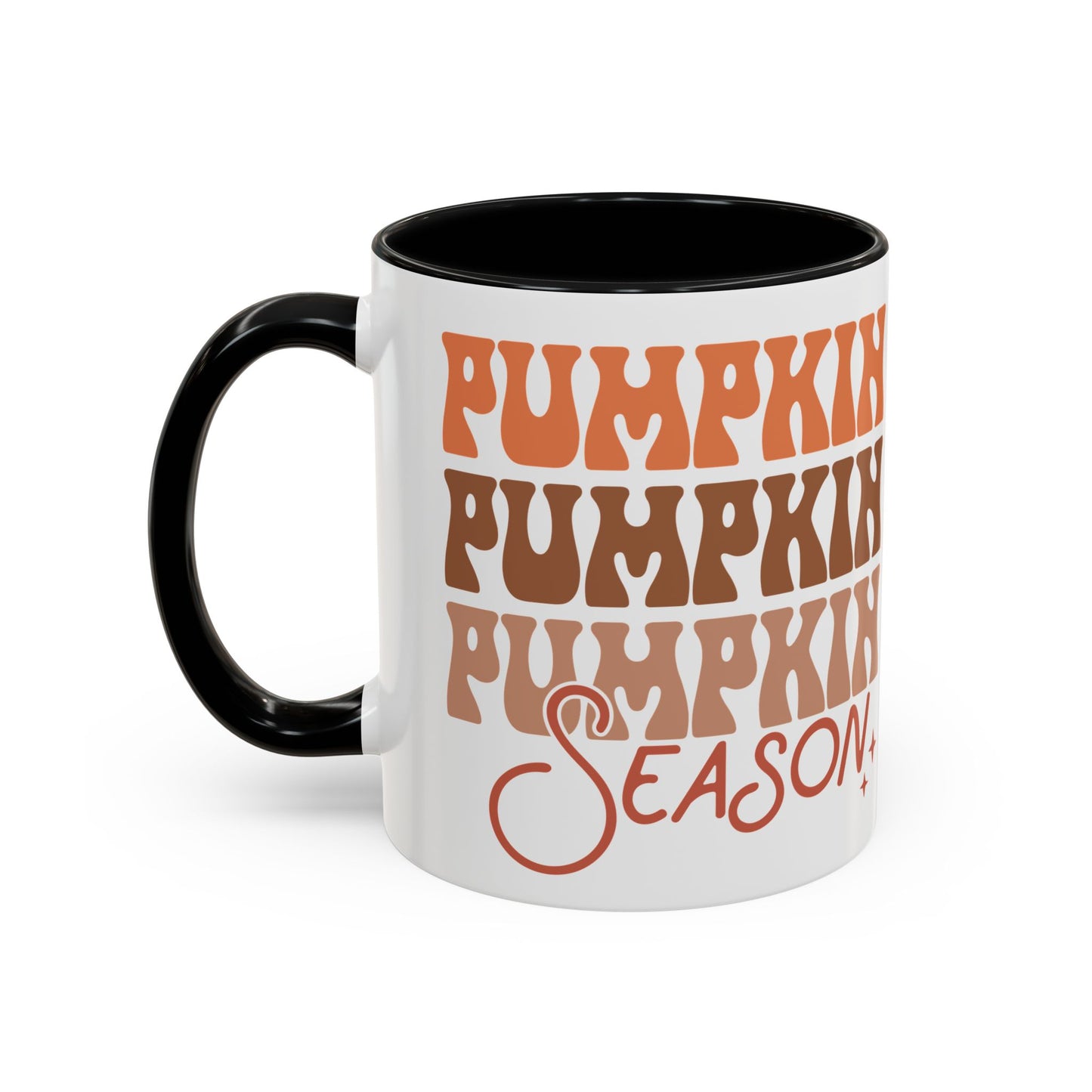 Pumpkin Season Ceramic Mug - 11oz/15oz Fall Coffee Cup | Cozy Autumn Gift | 5 Color Options | Retro Pumpkin Design Mug