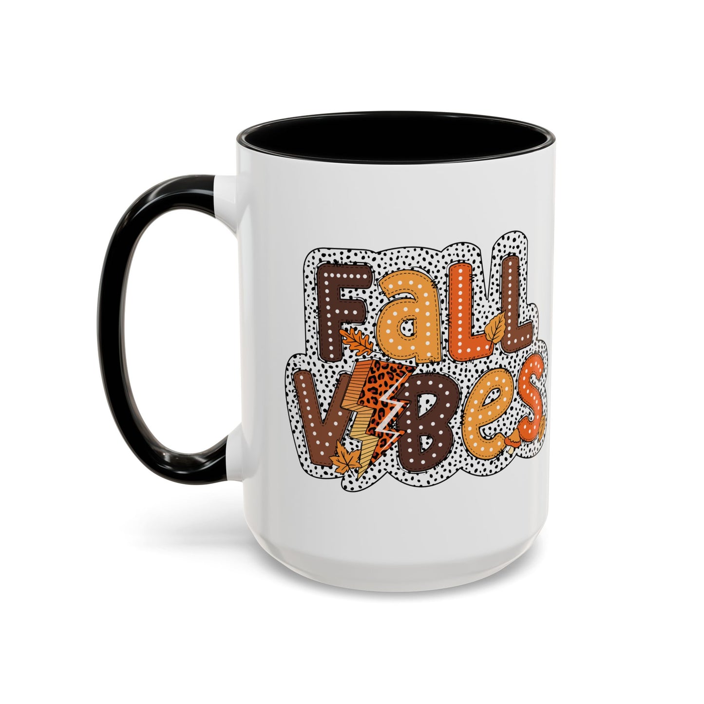 Fall Vibes Autumn Mug | 11oz and 15oz Ceramic Coffee Cup | Cozy and Colorful Fall Design