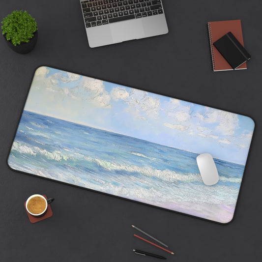 Serene Seascape Computer Desk Mat | Tranquil Ocean Mouse Pad | Anti-Slip Neoprene Desk Mat for Home Office | 3 Sizes Available