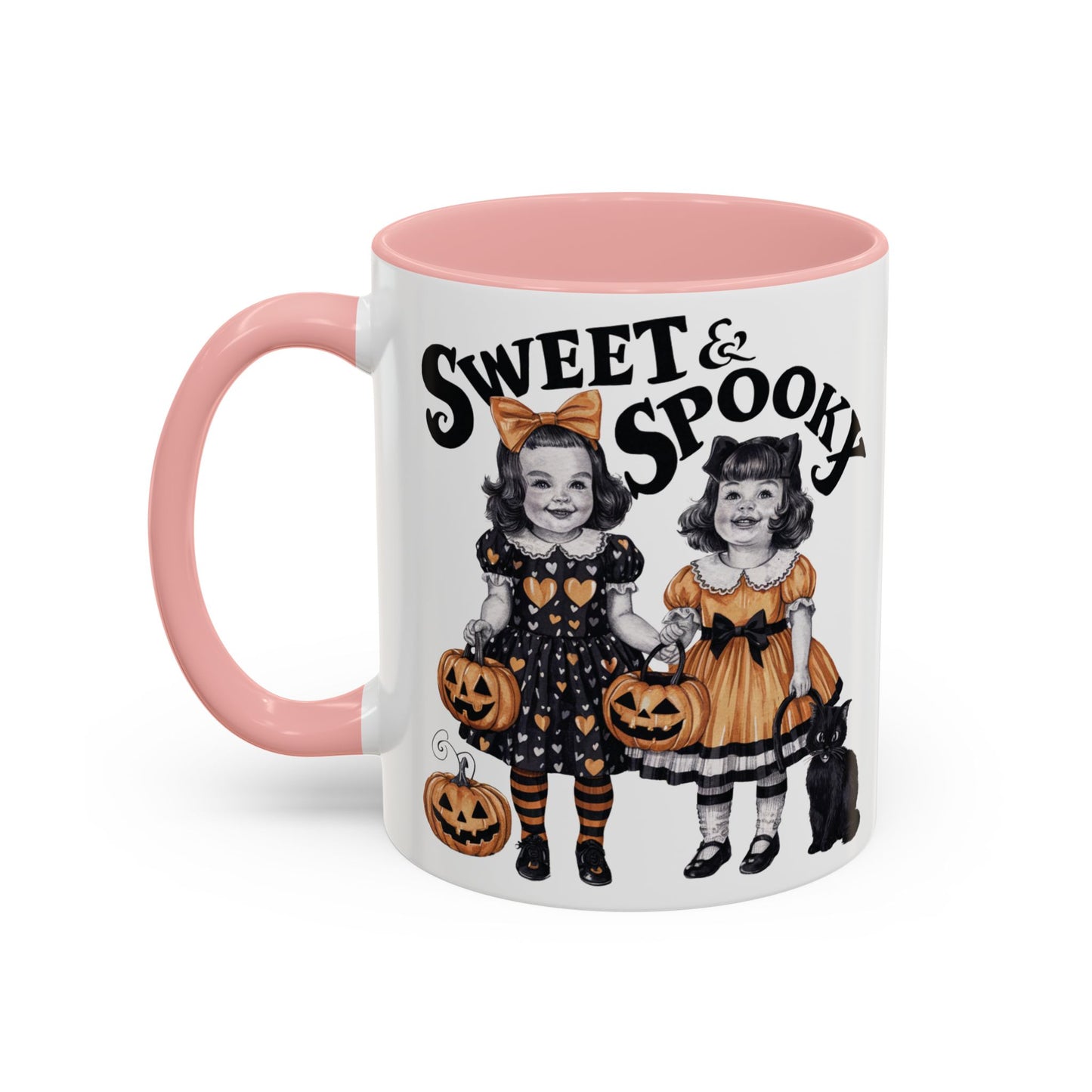 Sweet & Spooky Halloween Mug | Vintage Doll and Pumpkin Design | Cute Halloween Coffee Mug | Fall Drinkware | Trick or Treat Gift