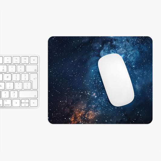 Deep Space Galaxy Design Personalized Mouse Pad - Custom Round or Rectangle Neoprene Mousepad with Non-Slip Rubber Bottom